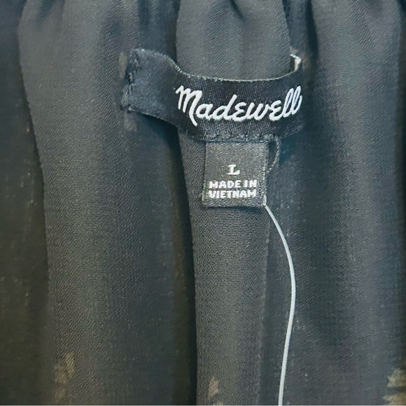 NEW MADEWELL (Re)sourced Georgette Square-Neck Smock-Waist Top long sleeve - Picture 7 of 9